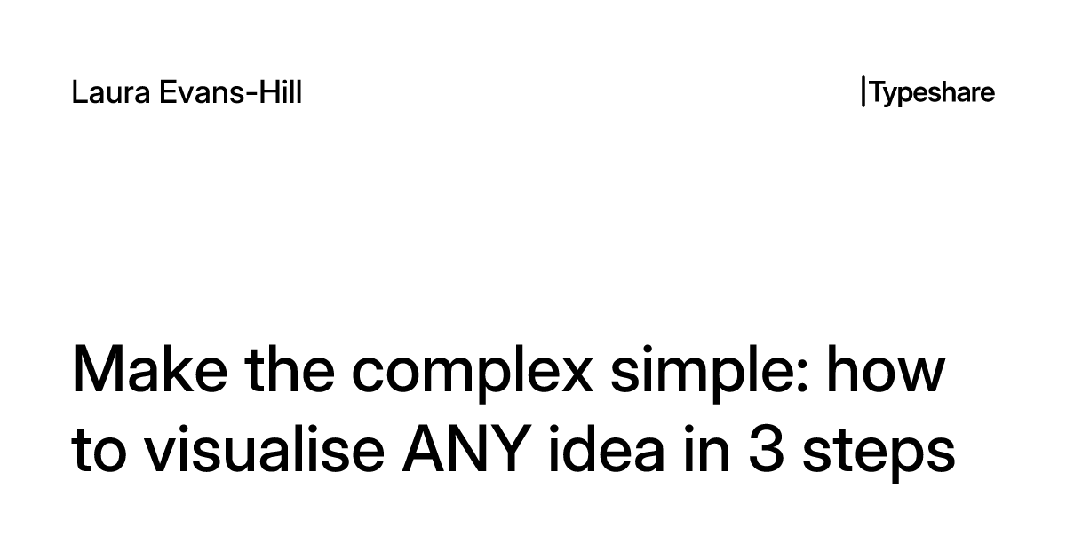 Make the complex simple: how to visualise ANY idea in 3 steps