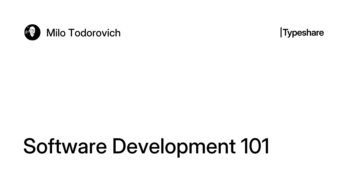 Software Development 101