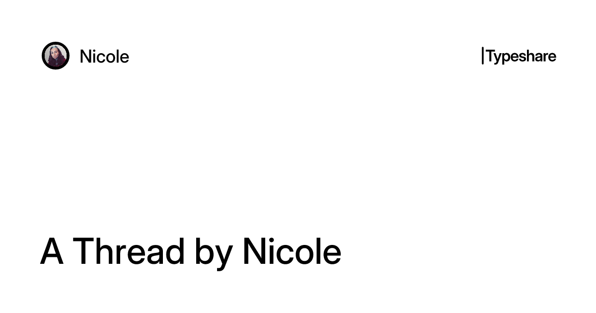 Nicole Singer Thread A Thread by Nicole